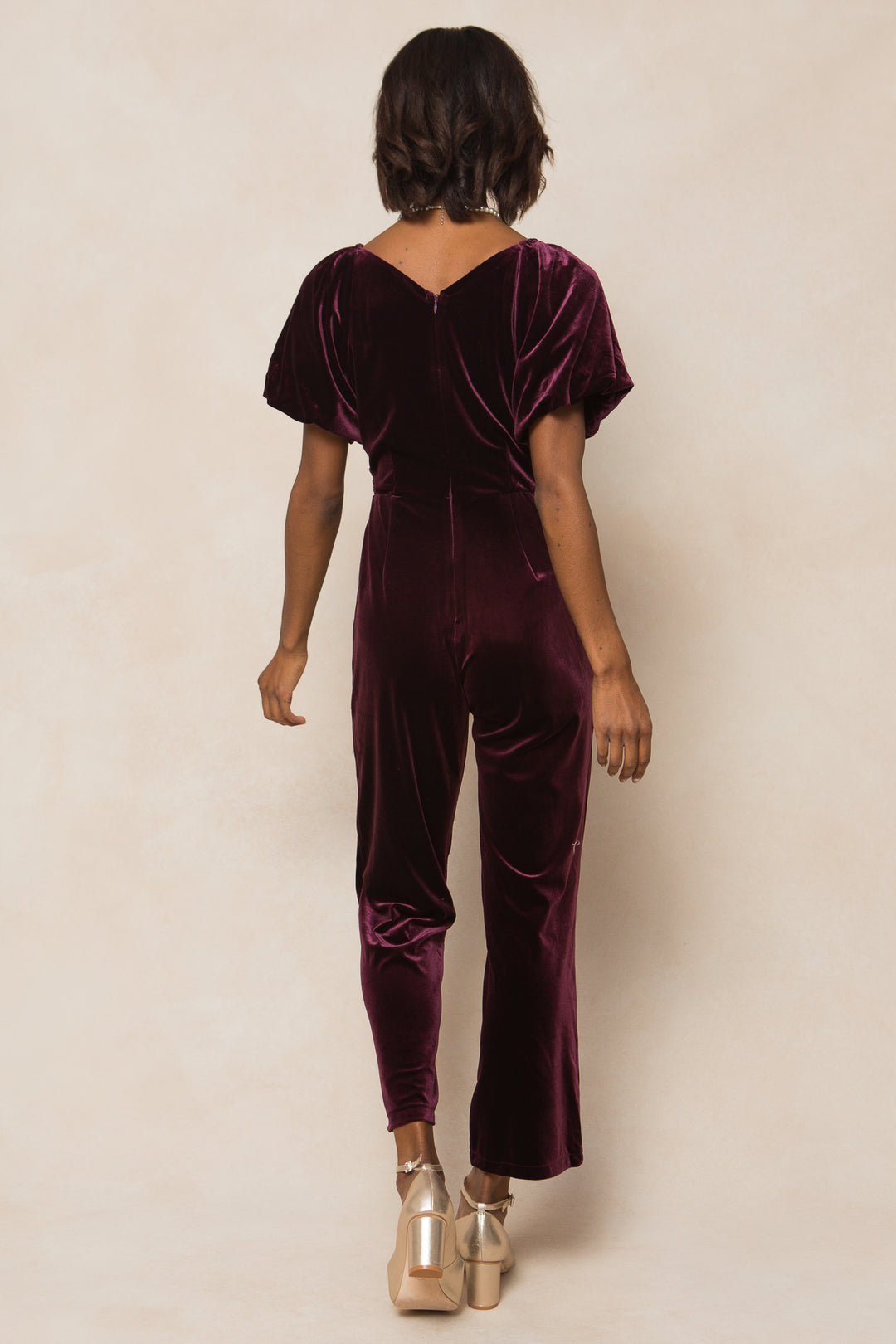 Tessie Jumpsuit in Purple Velvet