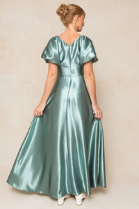 Tessie Dress in Seaglass Satin