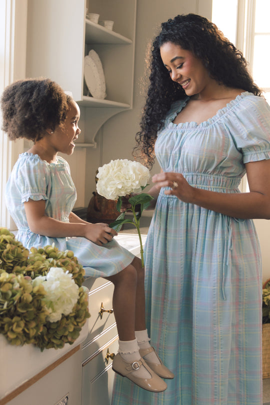 Thalia Dress in Pastel Plaid