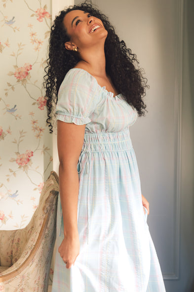 Thalia Dress in Pastel Plaid