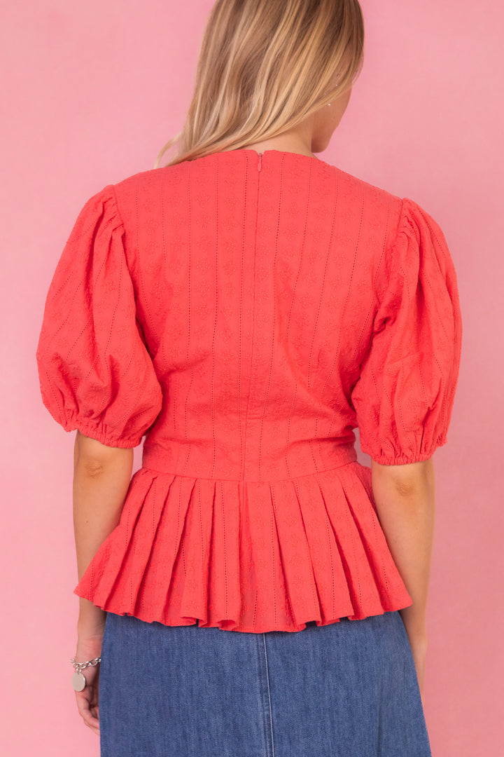 Thea Top in Coral