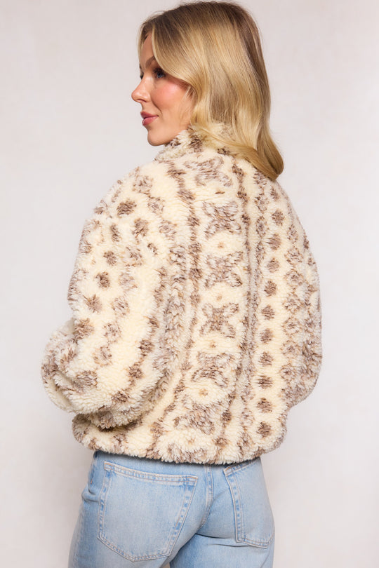 Theodore Jacket in Tan & White