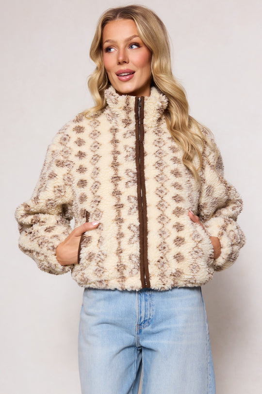 Theodore Jacket in Tan & White