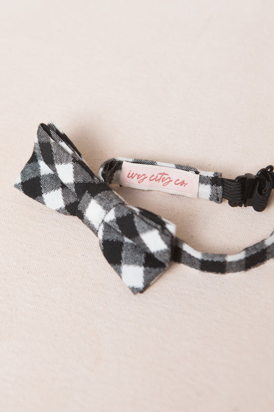 Baby Boys Henry Bow Tie in Cupcake Black Gingham
