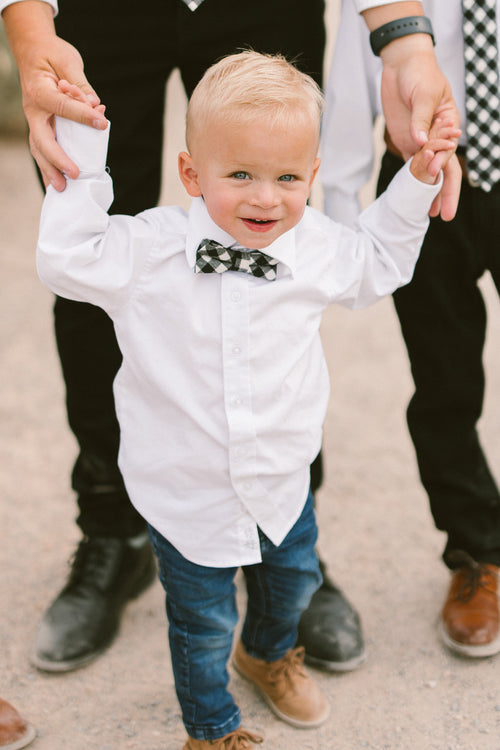 Baby Boys Henry Bow Tie in Cupcake Black Gingham