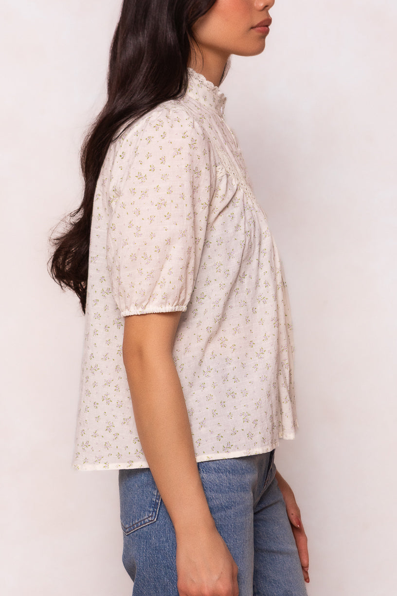 Tobey Top in Cream Floral