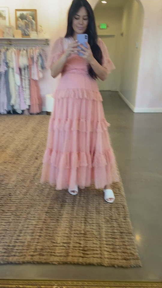 Whimsical Dress in Coral