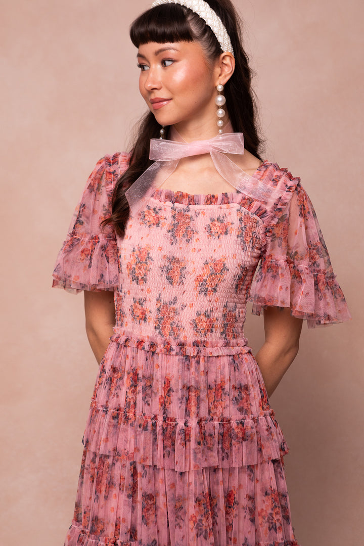 Vienna Dress in Pink Floral