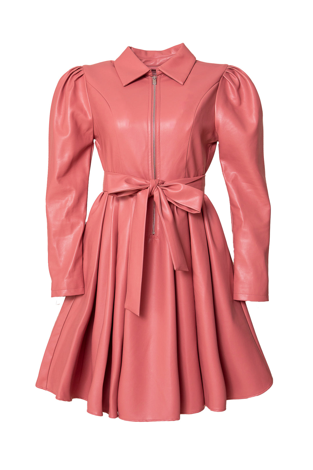 Virgo Vegan Leather Dress in Pink - FINAL SALE