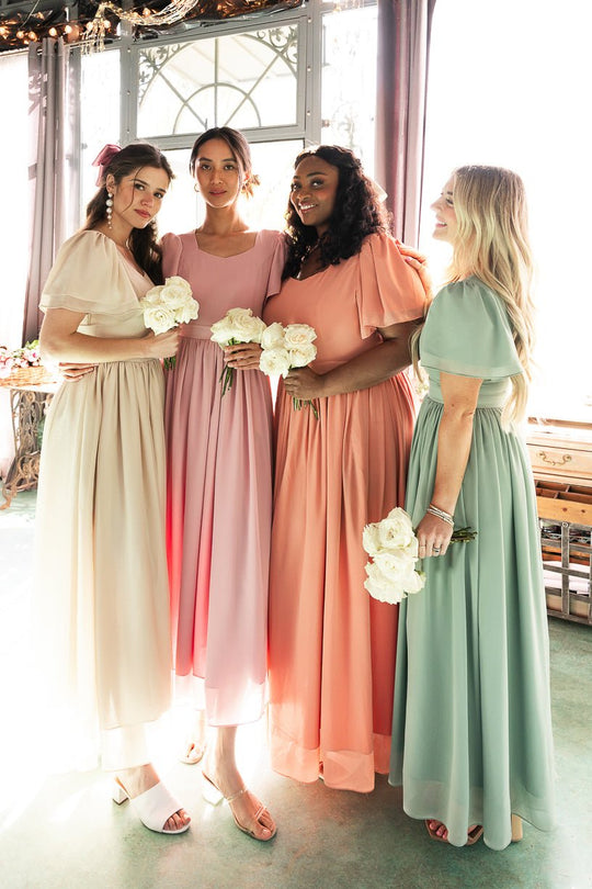 pink green bridesmaid dresses Abbie Dress in Blush The fabric is comfortable The BEST dresses to Sleeve Style_Gathered Sleeves Size:Mens 8