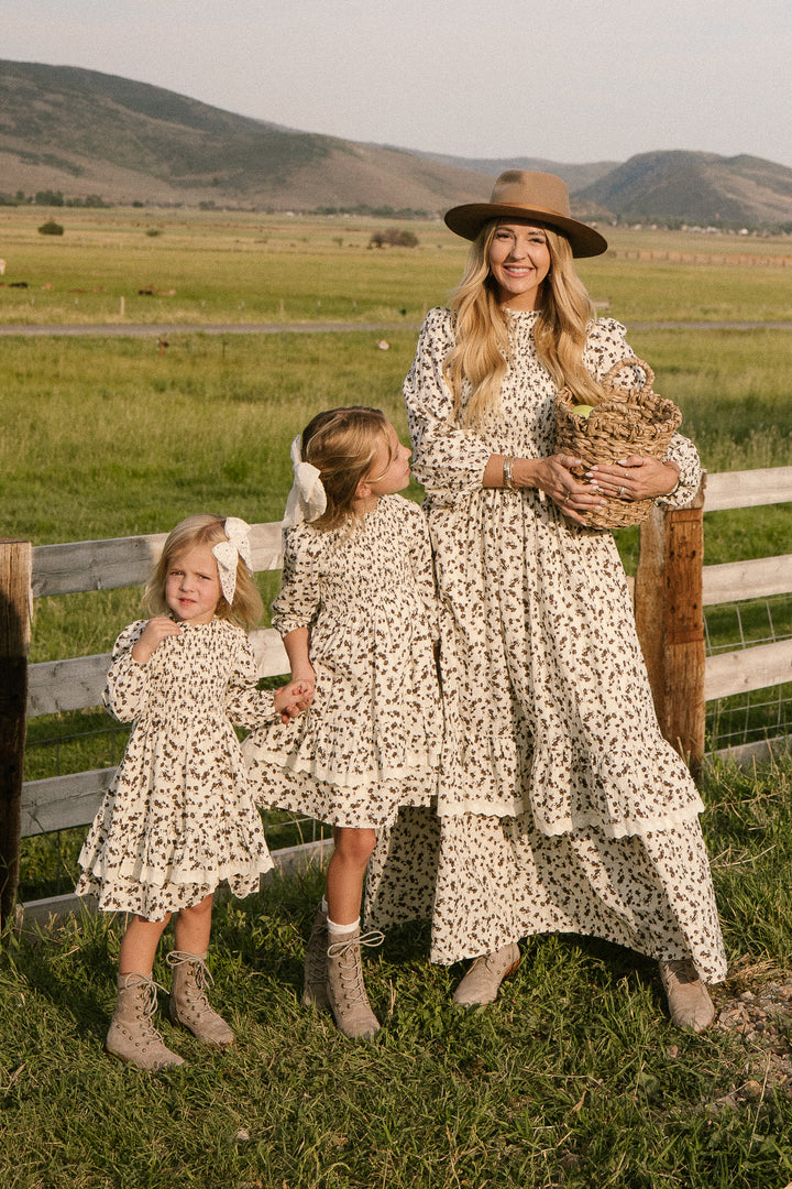 Mini Presley Dress in Cream Floral