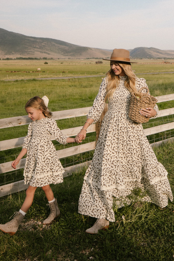 Presley Dress in Cream Floral