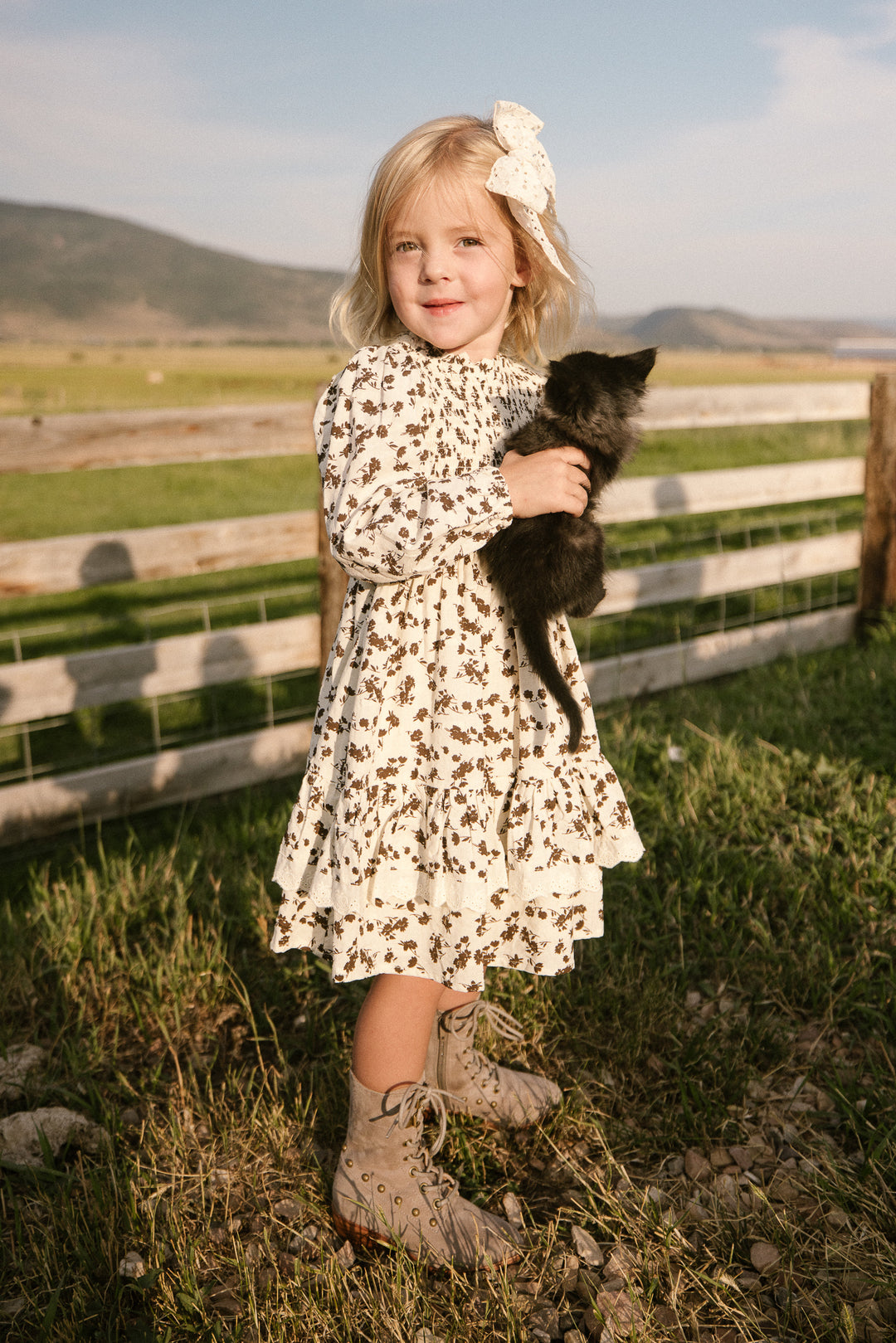 Mini Presley Dress in Cream Floral