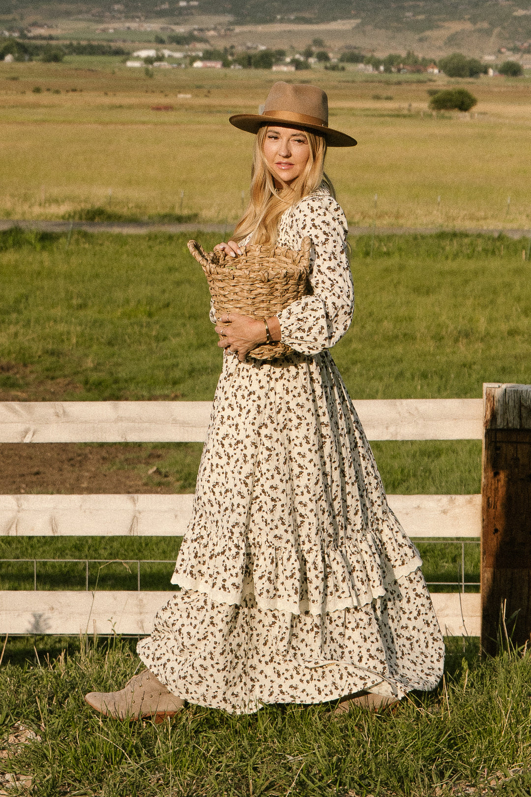 Presley Dress in Cream Floral