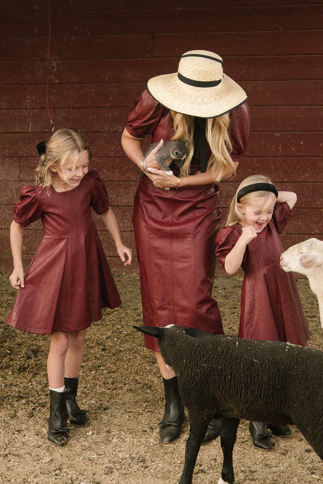 Bebe Vegan Leather Dress in Oxblood