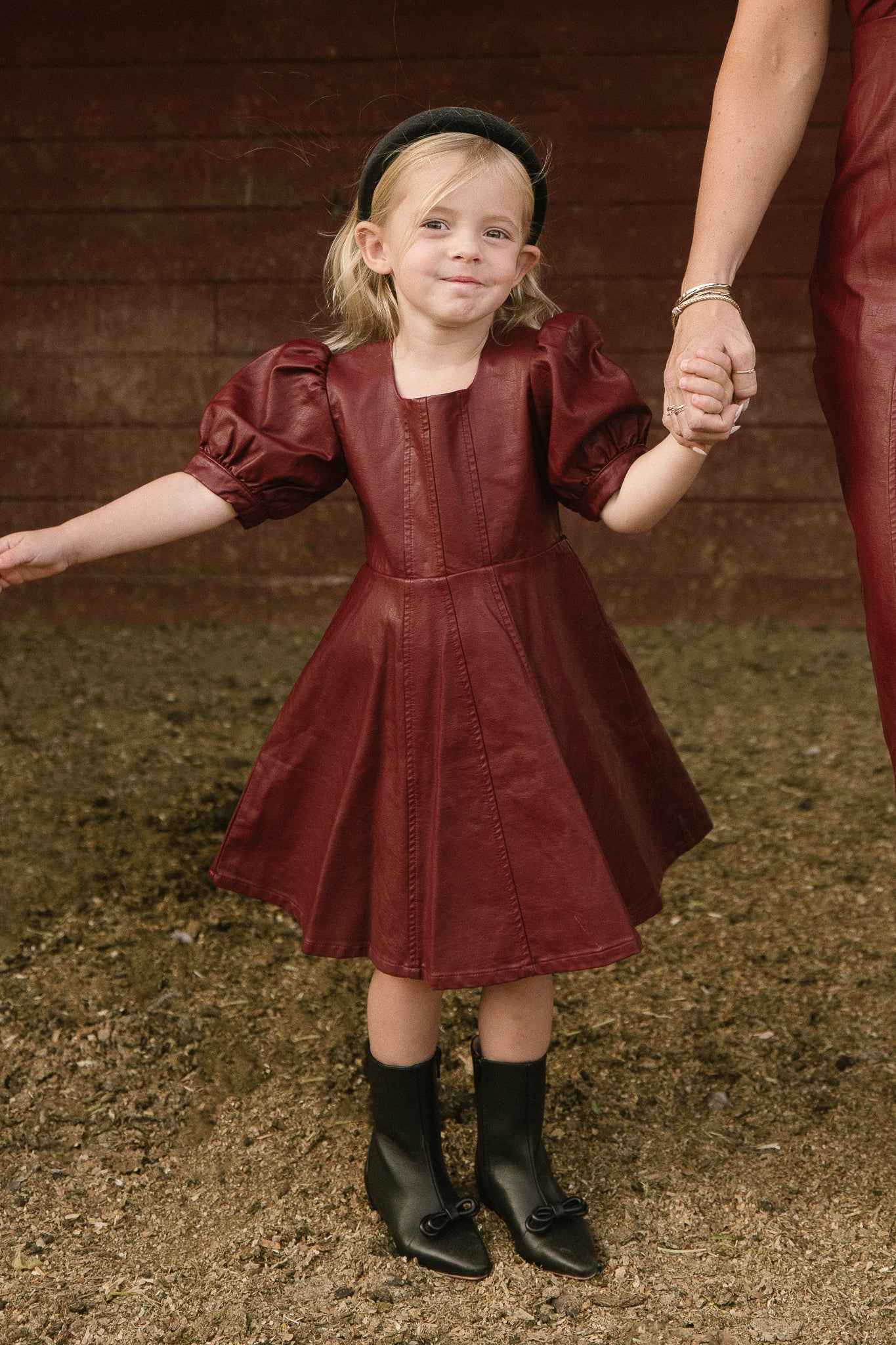 Mini Bebe Vegan Leather Dress in Oxblood Ivy City Co