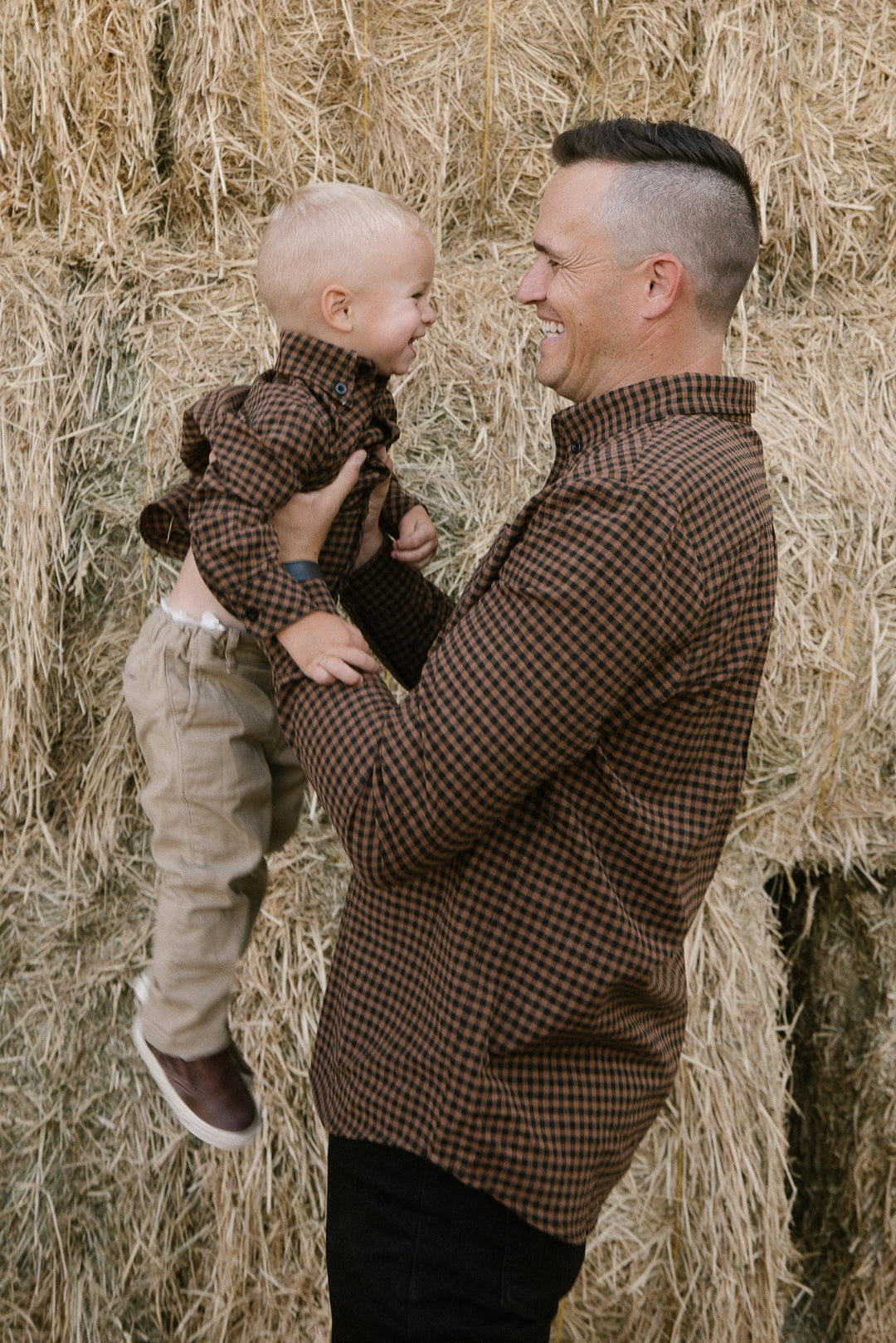 Mens John Shirt in Maple Brown Gingham