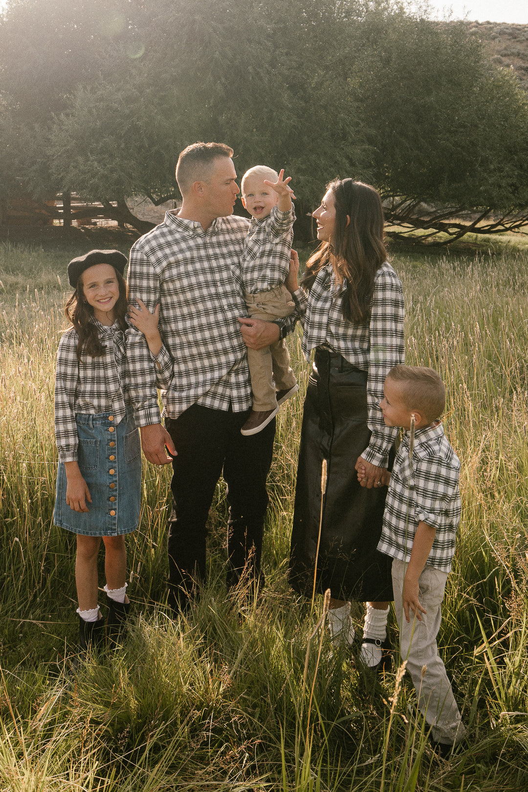 Mini Genevieve Blouse in Plaid