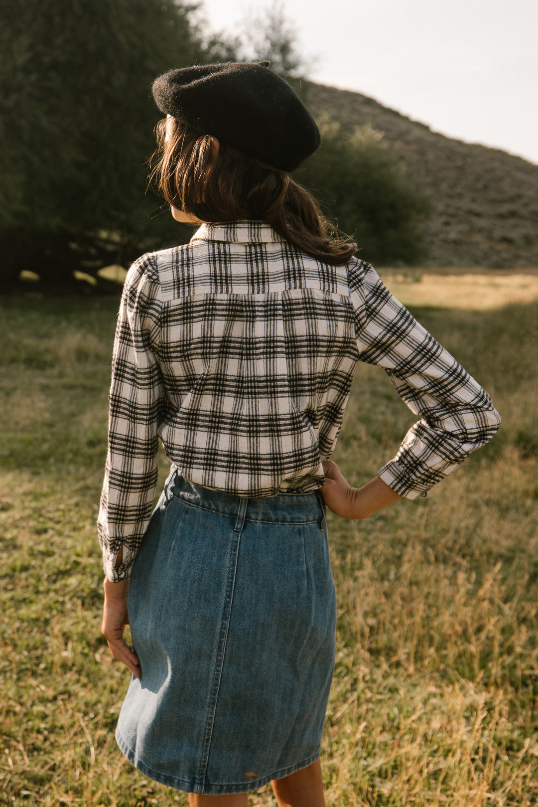 Mini Genevieve Blouse in Plaid