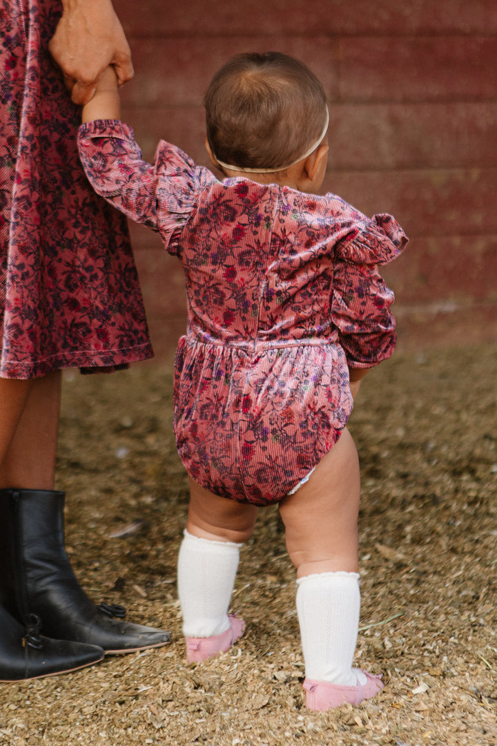 Baby La La Lady Romper in Pink Floral