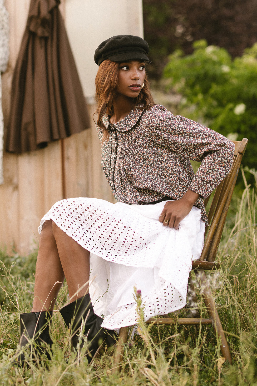 Betty Long Sleeve Blouse in Dark Floral