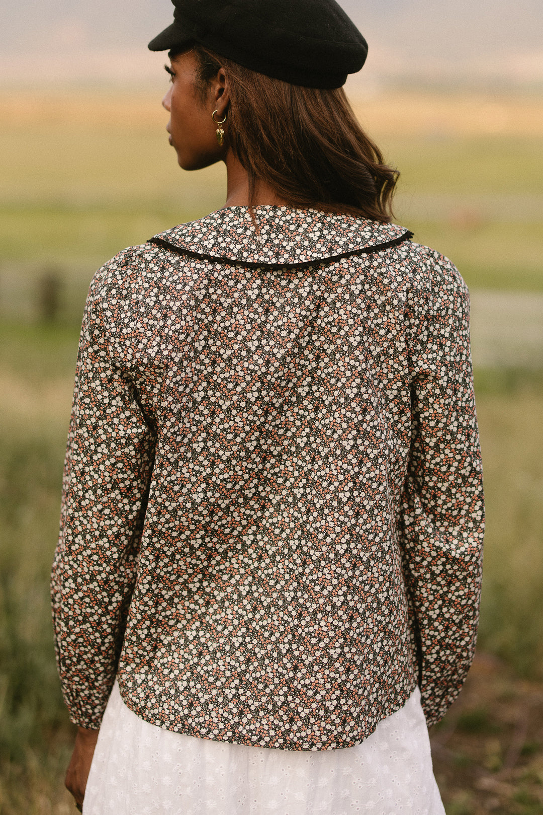 Betty Long Sleeve Blouse in Dark Floral