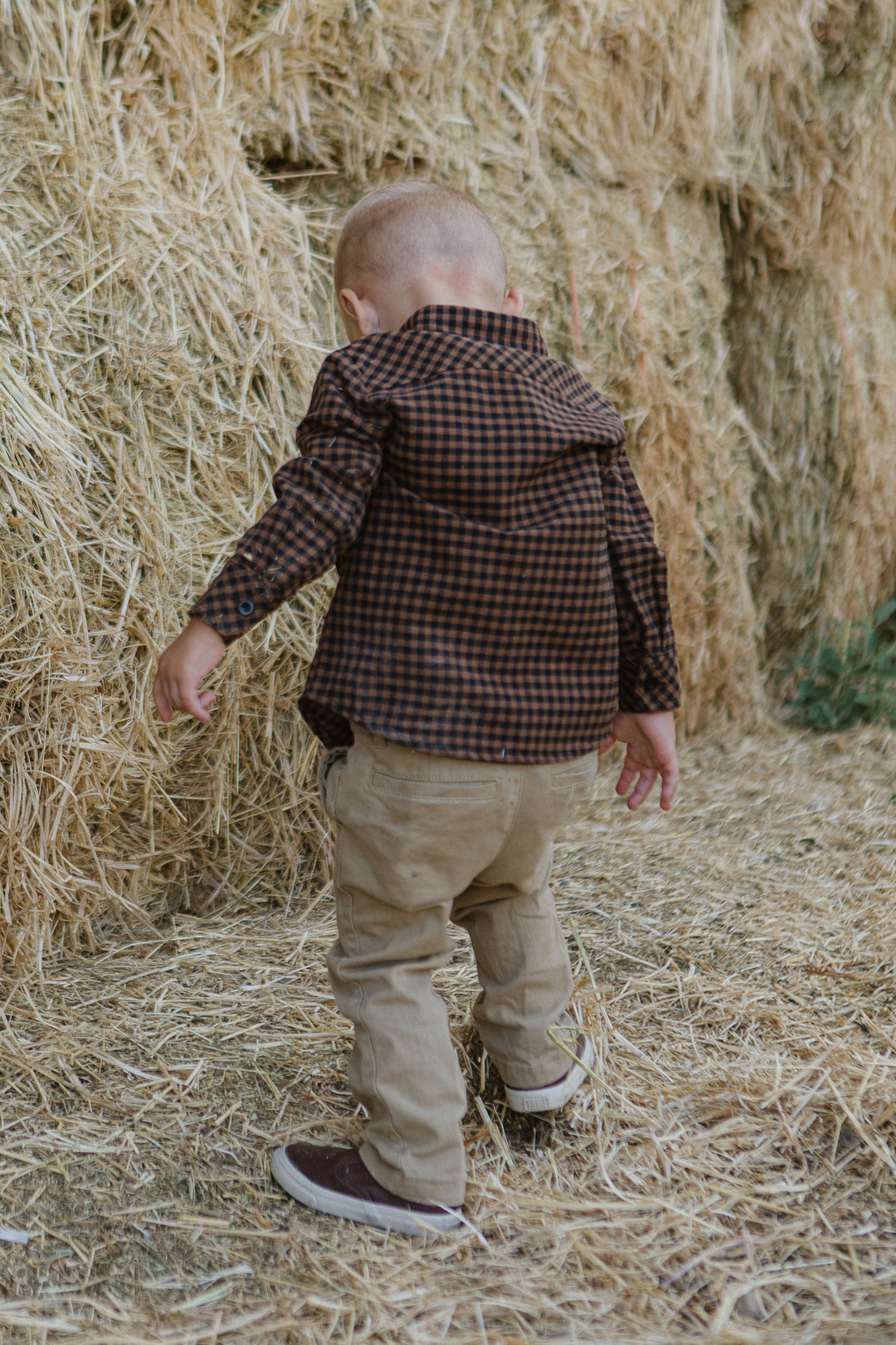 Boys John Shirt in Maple Brown Gingham