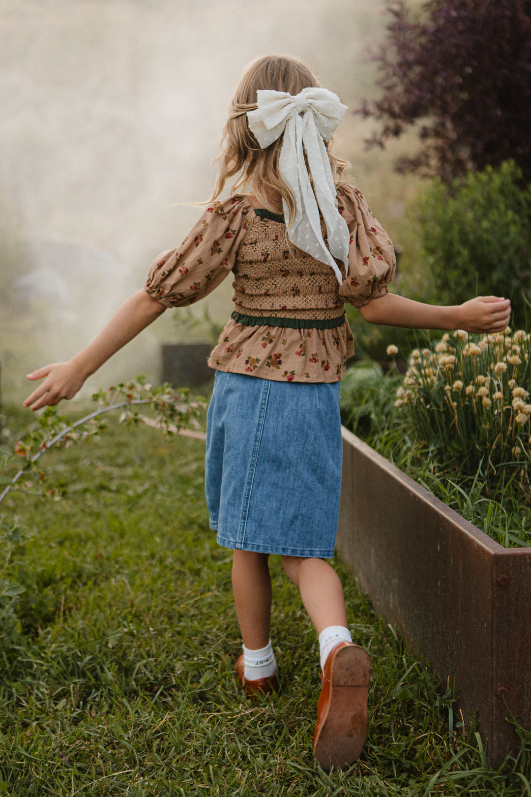 Mini Roselyn Top in Tan Floral