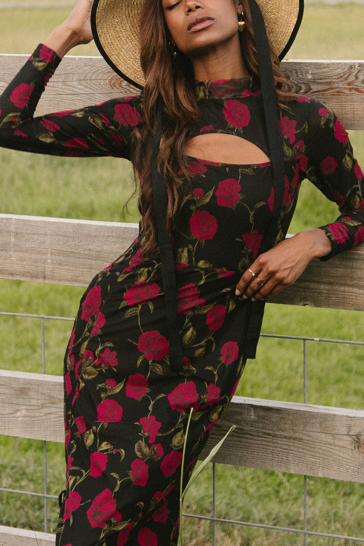 Victoria Dress in Dark Floral