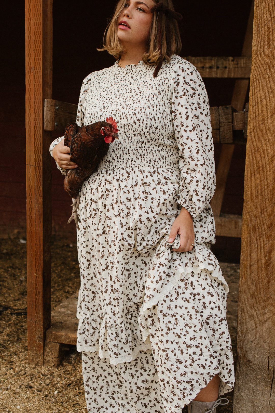 Presley Dress in Cream Floral