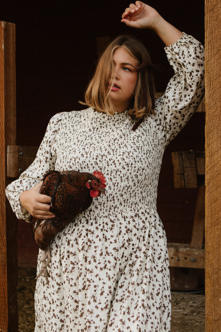 Presley Dress in Cream Floral