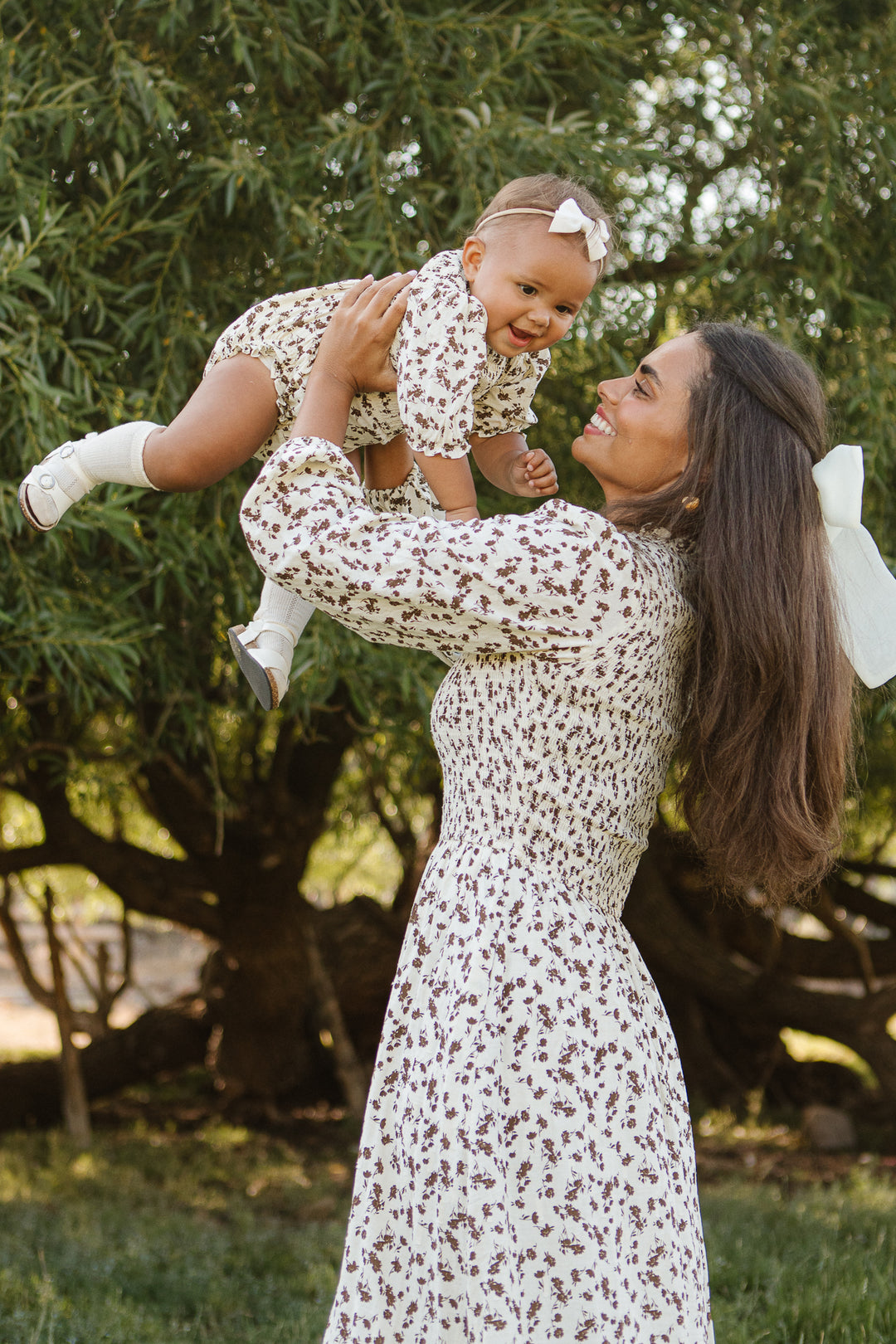 Baby Presley Romper in Cream Floral