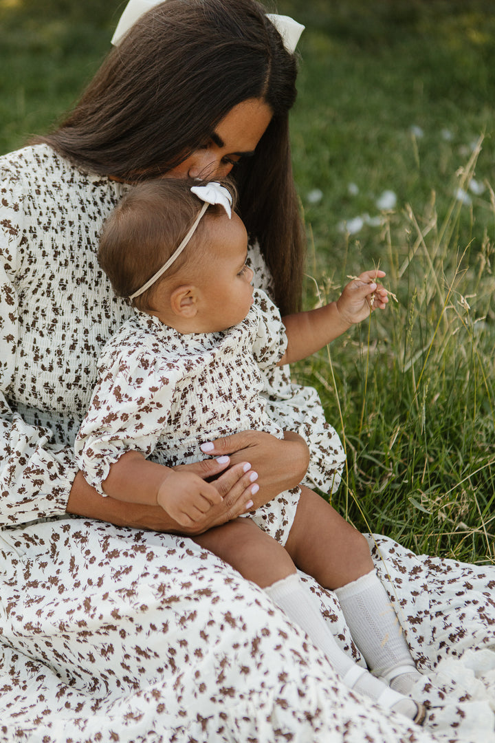 Baby Presley Romper in Cream Floral