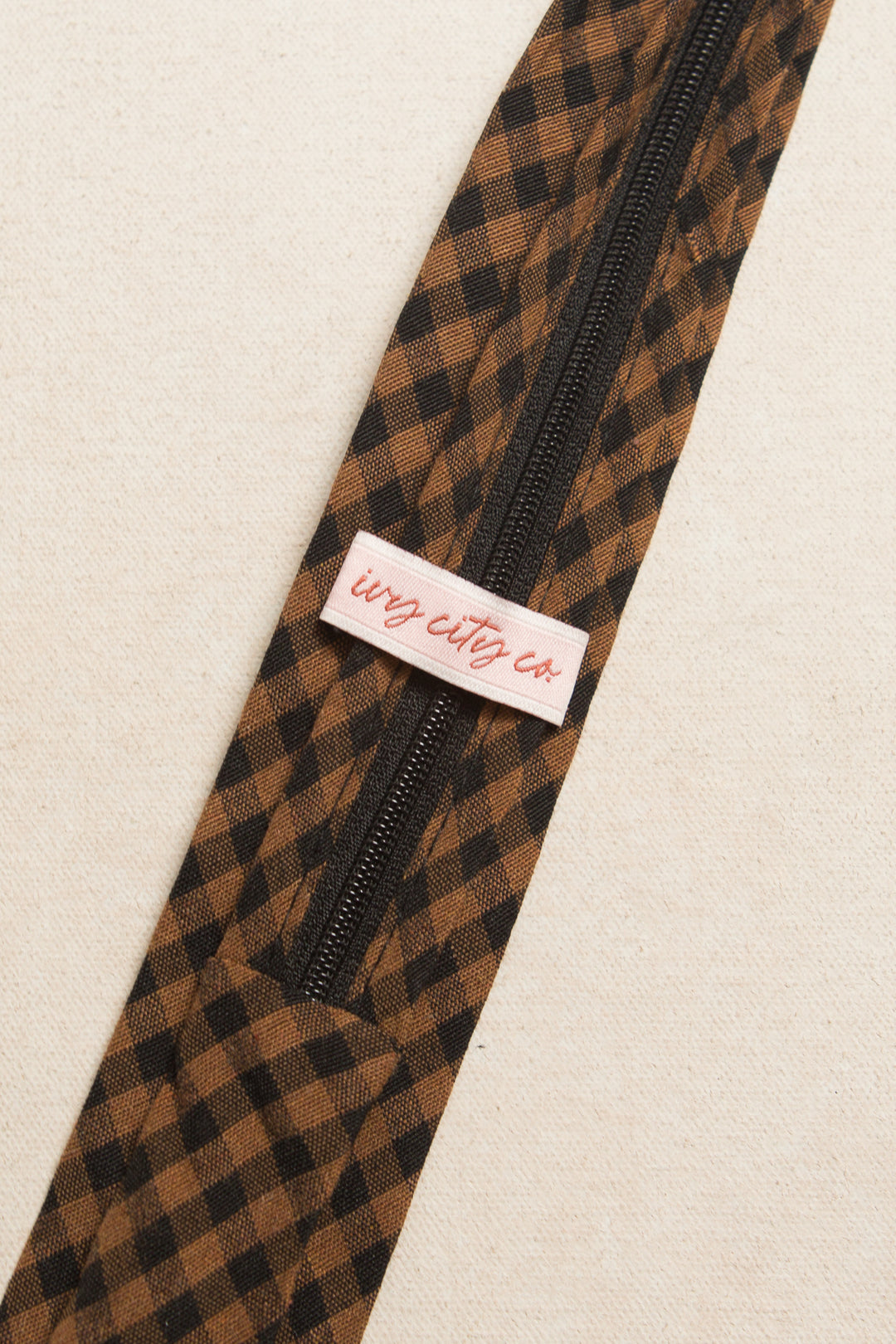 Boys Max Tie in Maple Brown Gingham - FINAL SALE