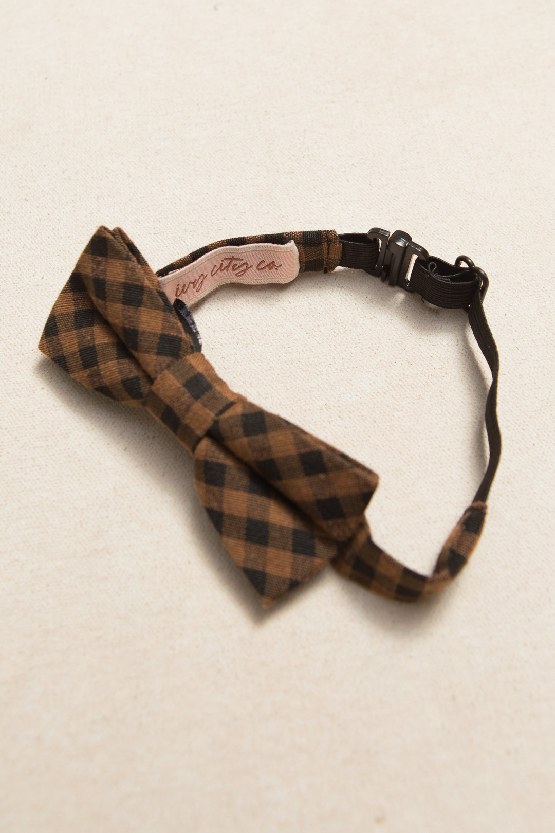 Baby Boys Henry Bow Tie in Maple Brown Gingham