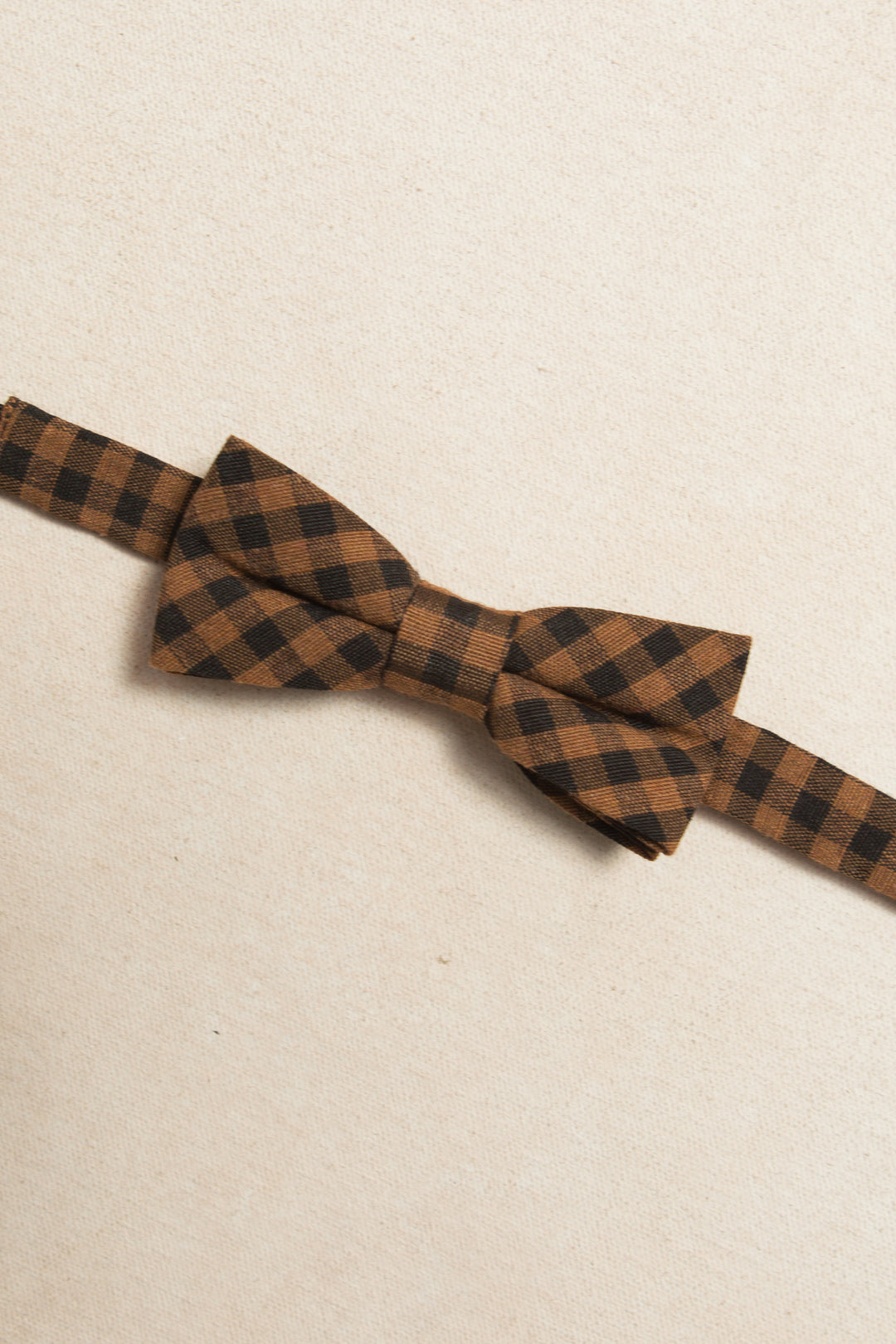 Baby Boys Henry Bow Tie in Maple Brown Gingham