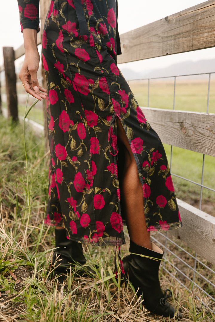 Victoria Dress in Dark Floral