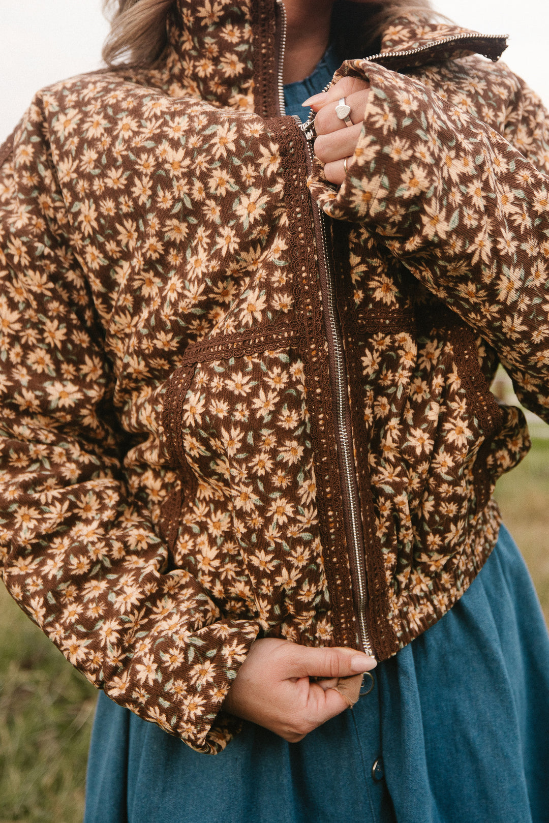 Tasia Jacket in Brown Floral