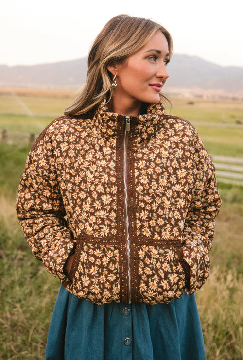 Tasia Jacket in Brown Floral