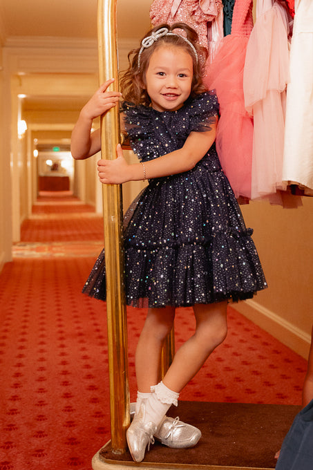 Mini Brynlee Dress in Sparkling Stars Navy