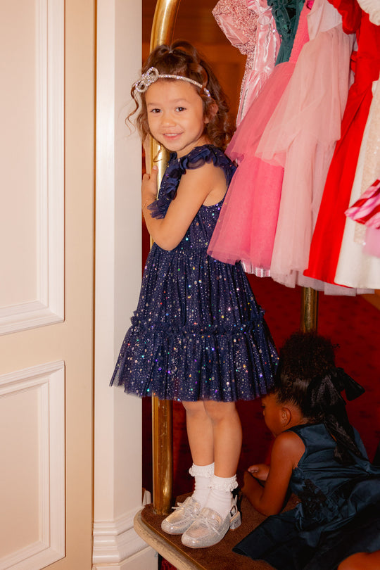 Mini Brynlee Dress in Sparkling Stars Navy