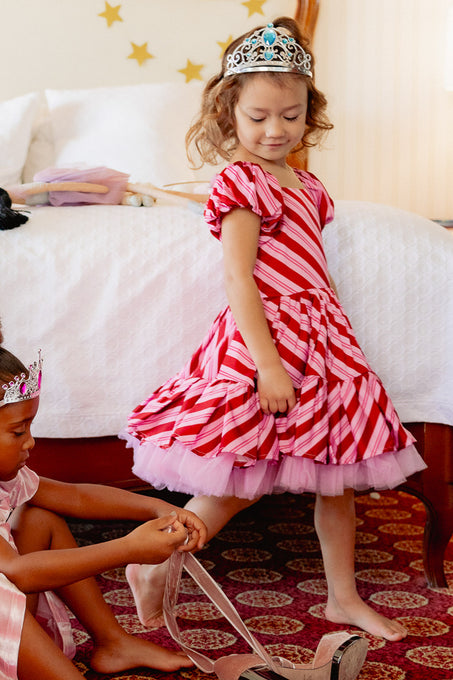 Mini Scottie Dress in Candy Cane Stripes
