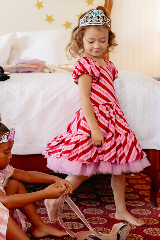 Mini Scottie Dress in Candy Cane Stripes