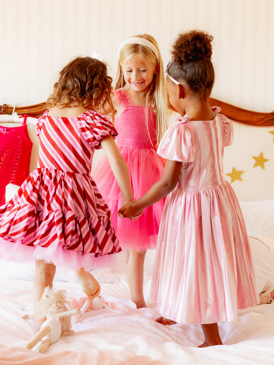 Mini Tiara Dress in Pink Velvet