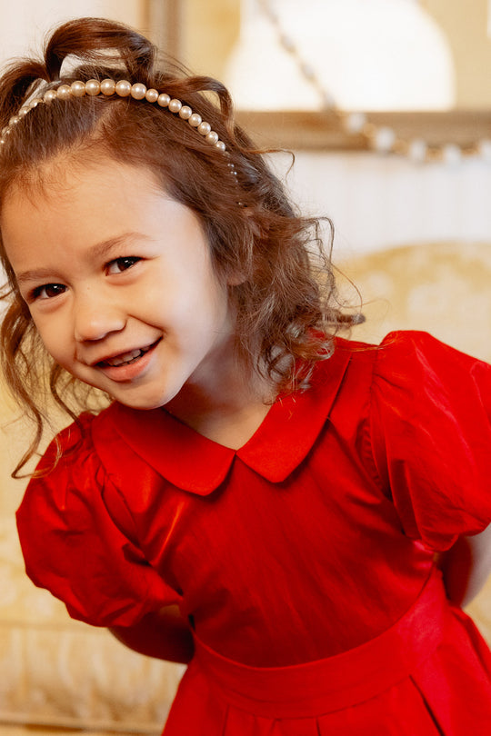 Mini Wrenley Dress in Red Taffeta