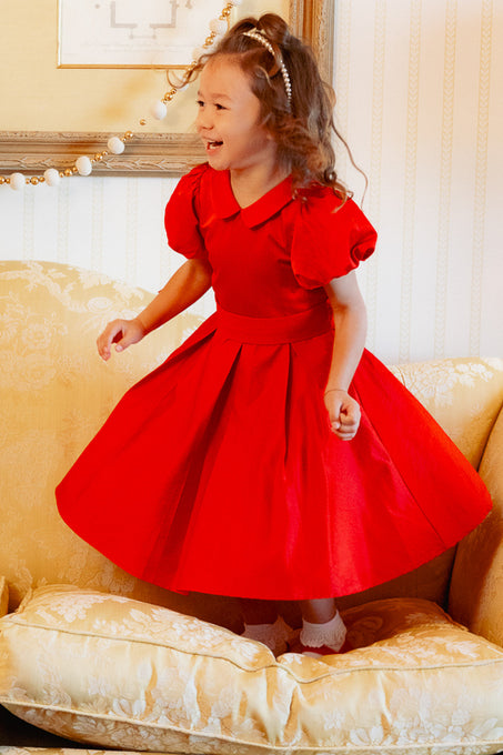 Mini Wrenley Dress in Red Taffeta