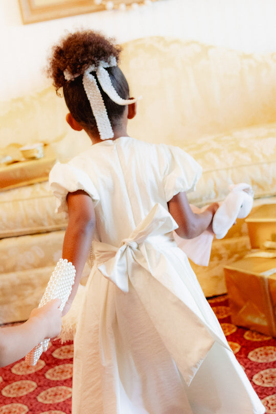 Mini Wrenley Dress in Cream Taffeta