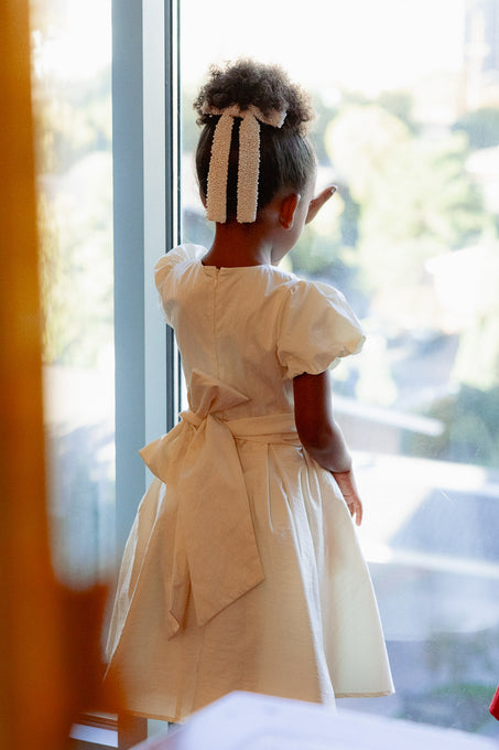 Mini Wrenley Dress in Cream Taffeta