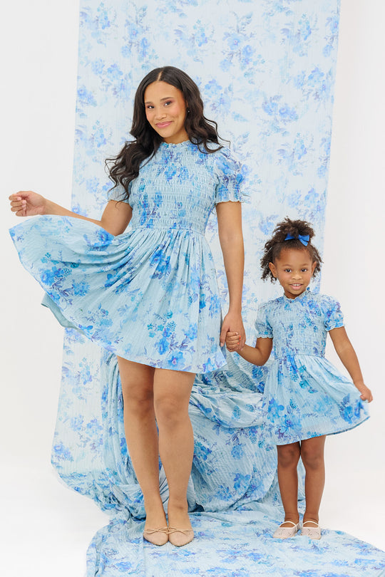 Mini Flynn Dress in Aquarelle Fleur