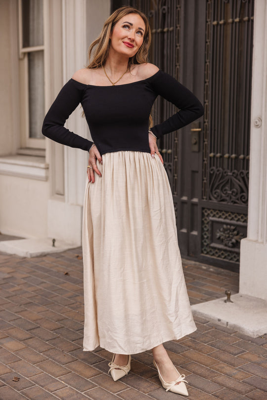 Samara Dress in Black & White